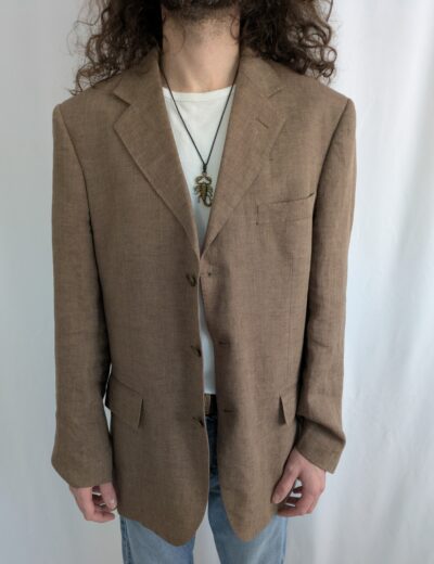 Federico Federici Leinen Sakko Gr. 50 Braun