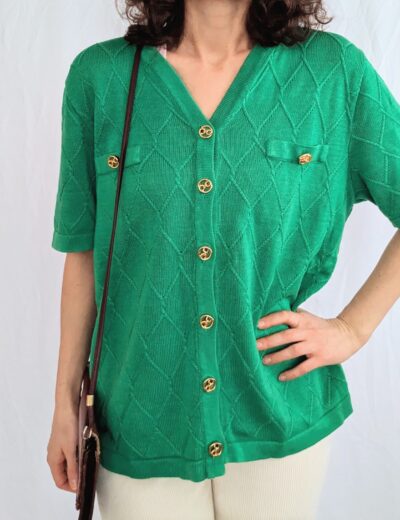 Grüne Strickbluse Gr.XL