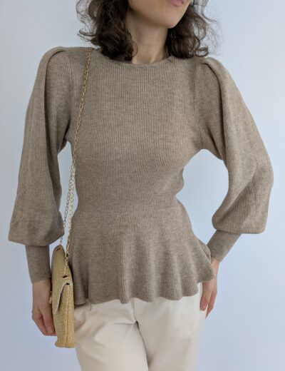 Beige Strickpullover Gr.S