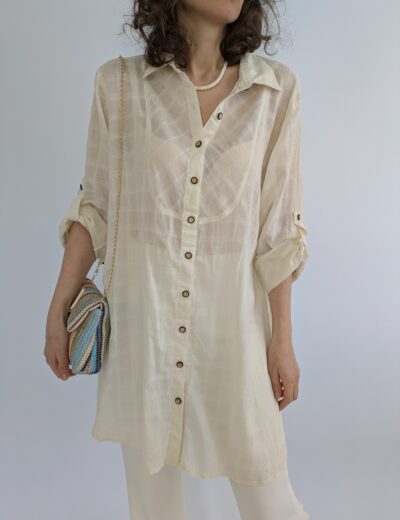 Dünnes cremefarbenes Hemd Gr.XL