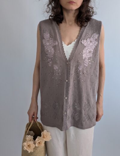 Bestickte Weste, Retro - Vintage Gr.M
