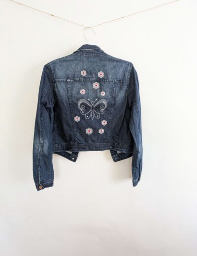 Jeansjacke mit Stickerei Gr. XS/S