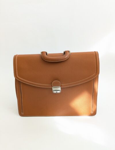 Elegante Leder Aktentasche, cognacbraun