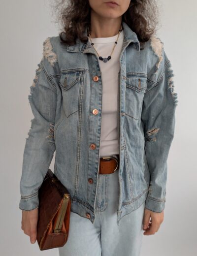 Jeansjacke mit Distressed-Effekt Gr.36