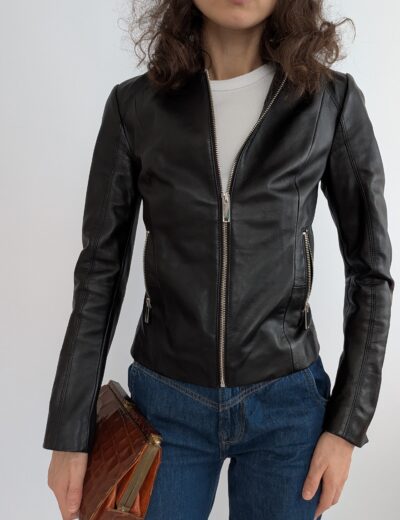 Echtlederjacke, Größe 34