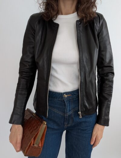 Lederjacke von Mango Gr. 34