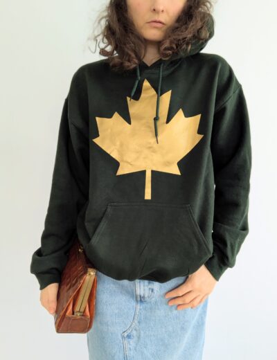 Grüne und goldene Ahornblatt-Hodie Gr.S