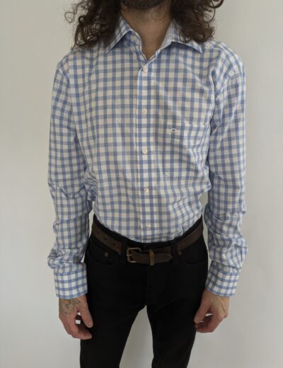 Olymp Hemd Gr. L Modern Fit Hellblau Kariert