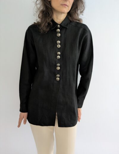 Leinenhemd mit Metallknöpfen von Wallimann Gr.38