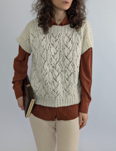 Strickweste in Creme Gr.M