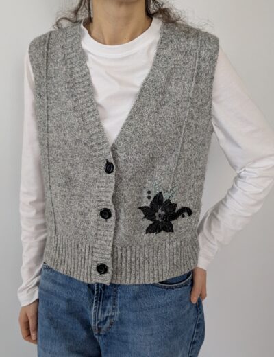 Graue Weste mit Wollzusatz Gr.M