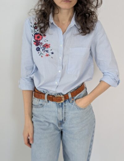 Baumwollhemd mit Stickerei Gr.S