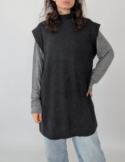 Graue Weste oversize Gr.L Viskose