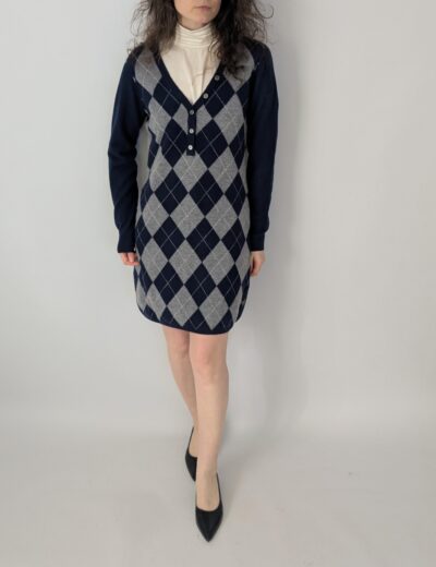 Jean Paul Strickkleid im Argyle-Muster, Grösse S