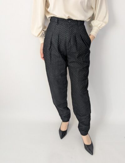 Schwarze Wollhose mit Punkten Gr.36