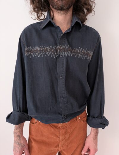 Herren-Leinenhemd Gr.L Baumwolle/Leinen