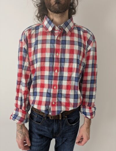 kariertes Hemd aus ägyptischer Baumwolle Gr. XL