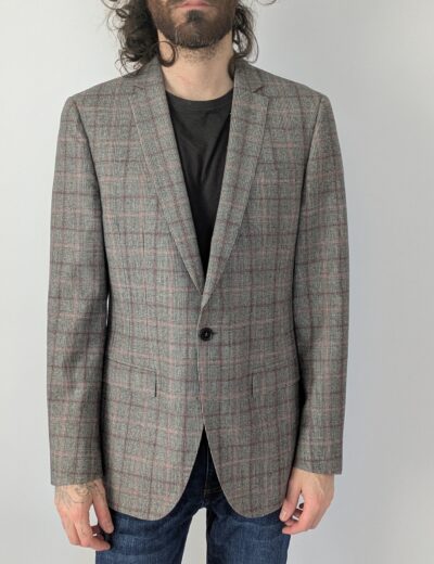 Karierte Wolljacke Moss Gr.46/S 100%Wolle