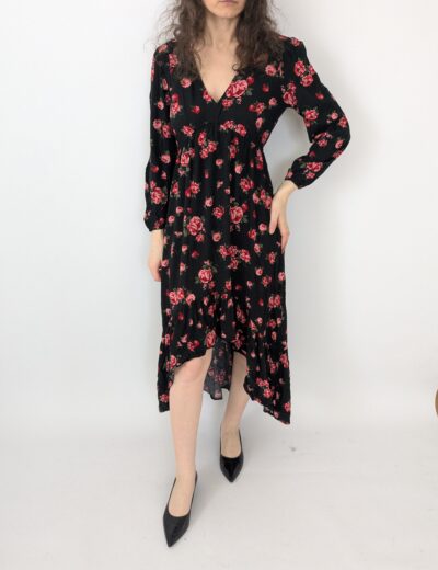 Asymmetrisches Blumenkleid von Stradivarius Gr.S