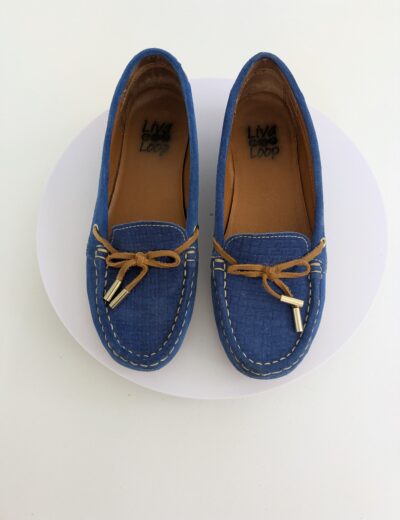 Kobaltblaue Ledermokassins Gr.37