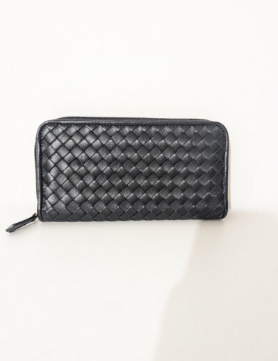 Schwarze Ledergeldbörse