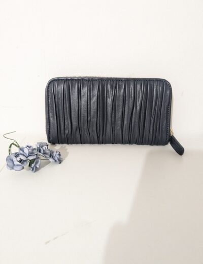 Ledergeldbörse, dunkelblau