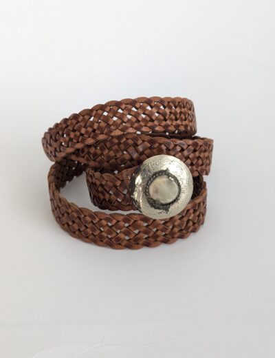 Geflochtener Ledergürtel, Vintage one size