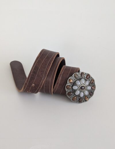 Ledergürtel mit Metallschnalle 40/42