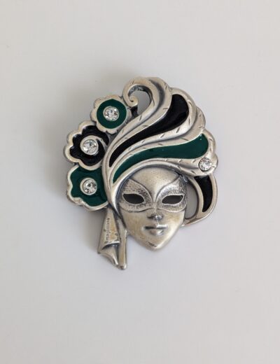 Vintage-Brosche mit venezianischer Maske
