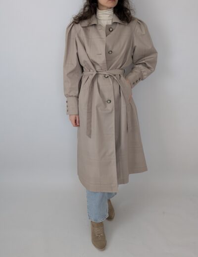 Beige Übergangs-Trenchcoat, Grösse 38, Vintage