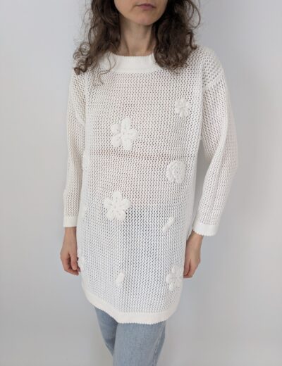 Baumwollpullover mit Blumenmuster Gr.M