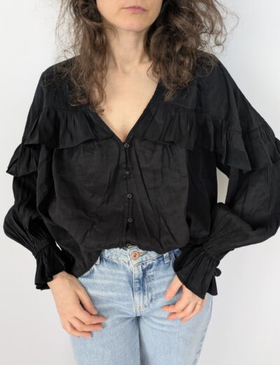 Hemd mit Rüschen, oversize S/M