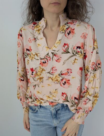 Geblümtes Hemd aus Viskose Gr.34/36