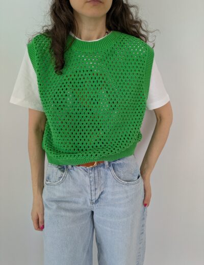 Grüne Strickweste Gr. M, Lindex