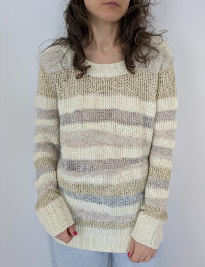 Gestreifter Wollpullover Gr. M