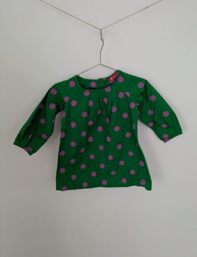 Grünes Kleid mit  Punkten 12-18 Monate