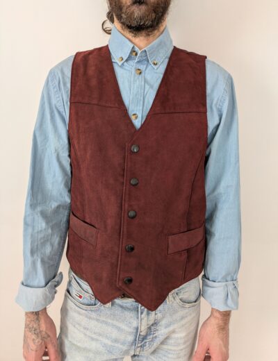 Vintage-Weste in Burgunderrot Gr.S