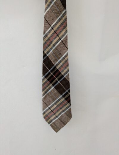 Krawatte Vintage, Braun Kariert