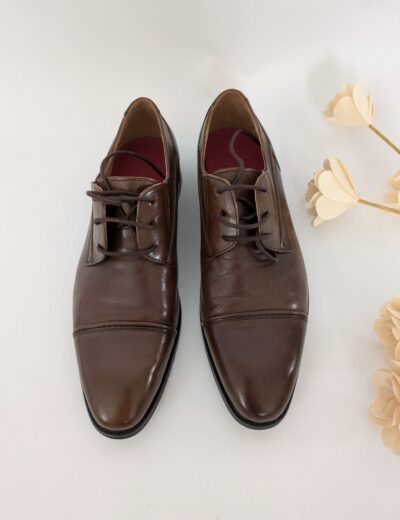 Elegante Herren Schuhe , braunes Leder , Gr. 40