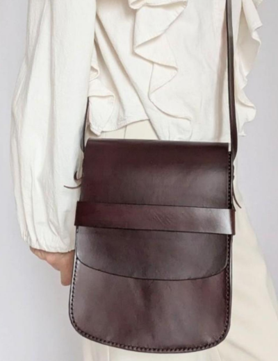 Lederhandtasche, handgefertigt, unisex