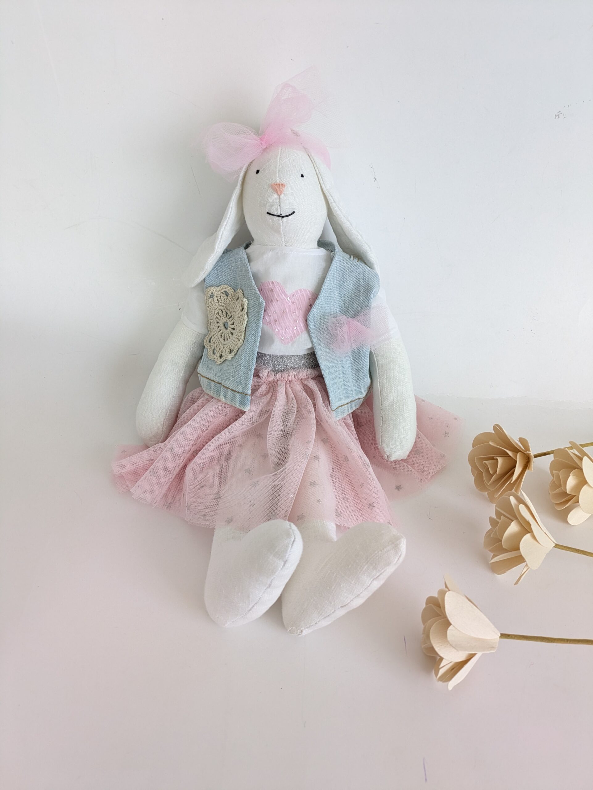 Handgefertigte Upcycling-Stoffpuppe 0+
