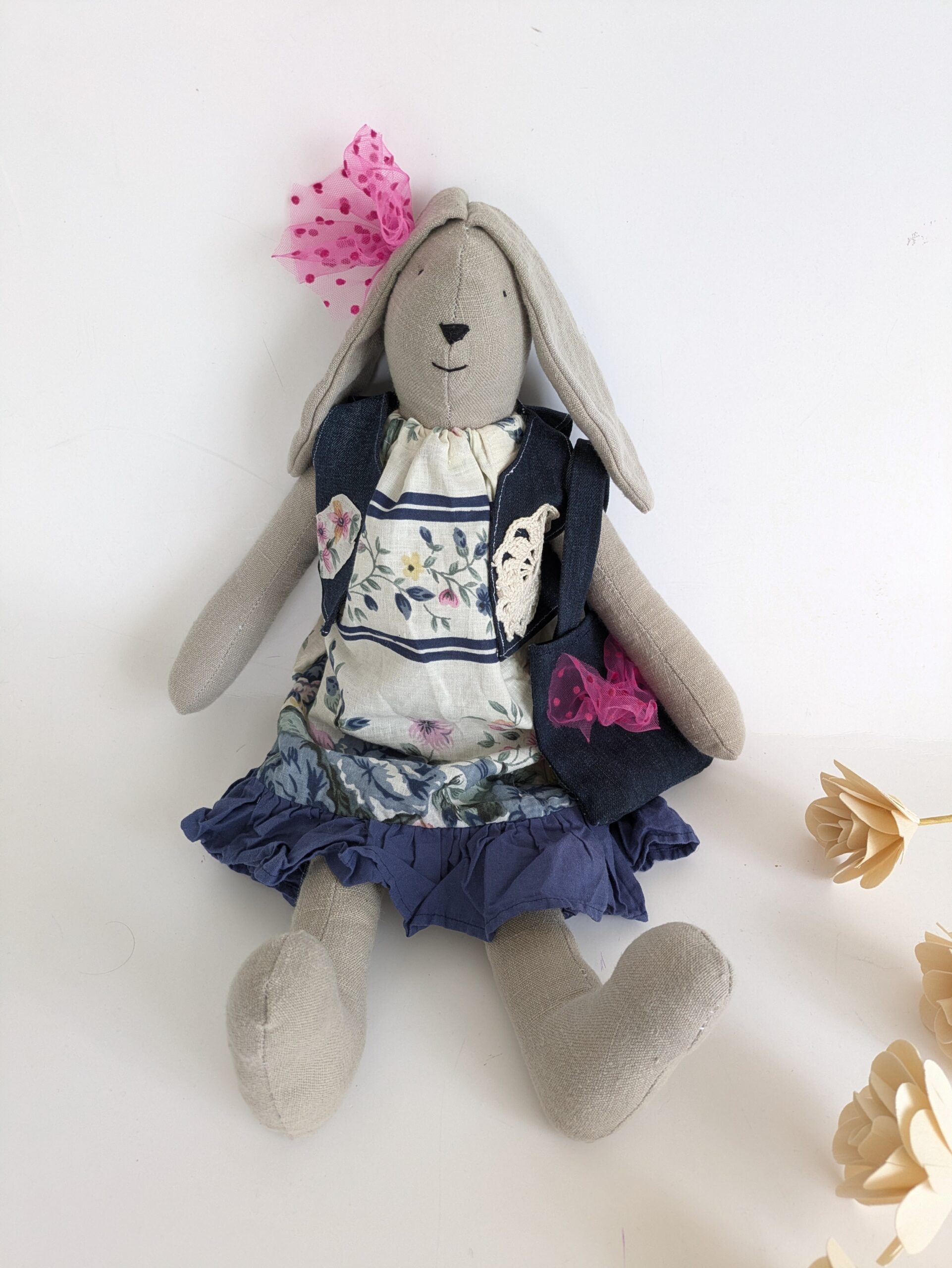 Handgefertigte Upcycling - Stoffpuppe 0+