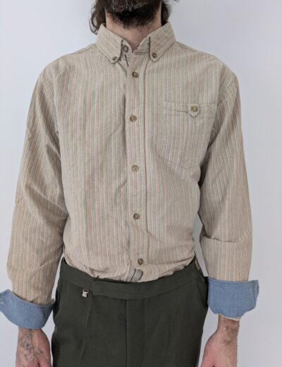 Baumwollhemd, beige gestreift, Größe S