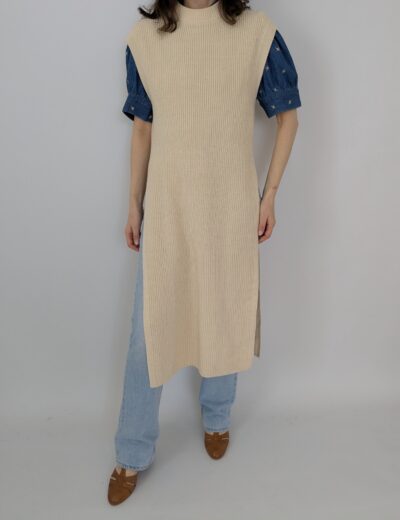 Cremefarbene Weste Maxi Gr. 36, H&M