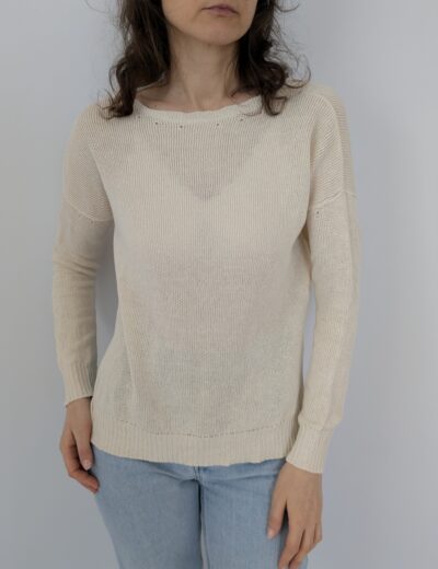 Klassischer cremefarbener Pullover Gr.M
