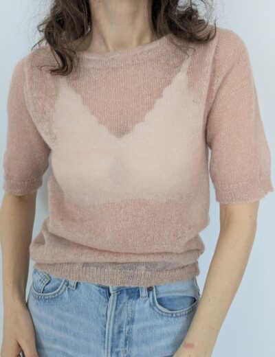 Mohairpullover mit kurzen Ärmeln Gr.S