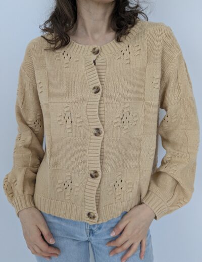 Beigefarbener Baumwollpullover Gr.L