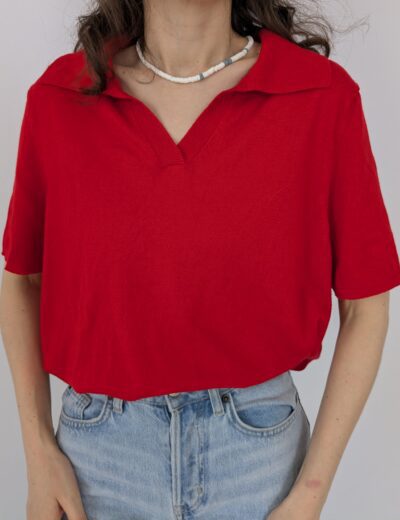 Rote Viskosebluse Gr.XL