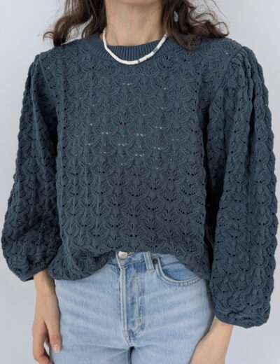 Strickpullover mit Puffärmeln Gr.M