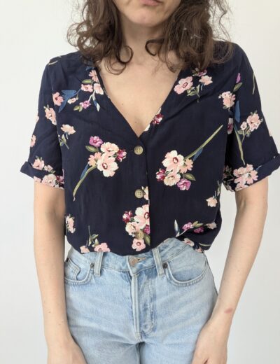 Bluse mit Blumenmuster von Pieces Gr.S